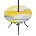 thumbnail image 1 of Yellow Grey Ombre Round Outdoor Tablecloth with Umbrella Hole Zipper, Oil Painting Modern Abstract Art Elastic Fitted Table Cover, Waterproof Table Cloth for Patio Picnic Party Fits 36"-44", 1 of 9