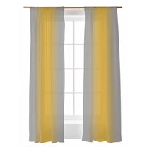 Yellow Grey Ombre Sheer Curtains 84 inches Long 2 Panels Set Gradient Color Sheer Window Curtain Rod Pocket Voile Drapes for Living Room/Bedroom, Each 52" W x 84" L