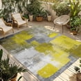 thumbnail image 1 of Yellow Grey Outdoor Rug 3x5 Ft - Reversible Patio Rug Outdoor Camping Rugs, Modern Oil Painted Abstract Art Aesthetics Washable Indoor Outdoor Area Rugs, Non-Slip Outdoor Carpet Runner for Deck/Porch, 1 of 8