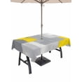 thumbnail image 1 of Yellow Grey Outdoor Tablecloth - 60x120 Inch Rectangle Dining Table Cover, Abstract Geometric Oil Painting Vintage Gradient Waterproof Outdoor Table Cloth with Umbrella Hole & Zipper for Picnic/Patio, 1 of 7