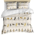 thumbnail image 1 of Yellow Grey Plaid Bedding 3 Piece Duvet Cover Set Queen Size, Farmhouse Burlap Spring Floral Birds Soft Microfiber Comforter Cover with Zipper Closure & Pillowcases, FadeResistant Quilt Cover, 1 of 9