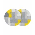 thumbnail image 1 of Yellow Grey Round 13 Inch Placemats Set of 2, Abstract Geometric Oil Painting Vintage Gradient HeatResistant Non Slip Place Mats for Dining Table, Wipeable Braided Kitchen Table Mats for Housewarming, 1 of 9