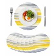 thumbnail image 1 of Yellow Grey Round 15 Inch Placemats Set of 8, Vintage Farmhouse Abstract Oil Painting HeatResistant Non Slip Place Mats for Dining Table, Wipeable Braided Kitchen Table Mats for Housewarming, 1 of 9