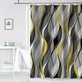 thumbnail image 1 of Yellow and Grey Shower Curtain for Bathroom Yellow and Gray Shower Curtain Fabric Modern Abstract Striped Minimalist Bath Curtains Waterproof Shower Curtains Set, Yellow Gray White, 72 x 72 Inch, 1 of 6