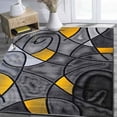 thumbnail image 1 of Yellow/Grey/Silver/Black/Abstract Area Rug Modern Contemporary Circles and Wavey Swirlls Design Pattern, 1 of 5