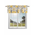 thumbnail image 1 of Yellow Grey Spring Floral Curtain Valance for Windows/Living Room/Kitchen/Bathroom/Café, Short Rod Pocket Tier Curtain Window Treatment Panel Summer Botanical Elegant Topper Curtain 54''x18'', 1 of 6