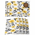 thumbnail image 1 of Yellow Grey Spring Floral Placemats Set of 8 Elegant Botanical Summer Place Mats Indoor Wipeable Table Mats Washable Cloth Dining Table Placemats for Kitchen Holiday Party Home Decor 13x19 Inch, 1 of 9