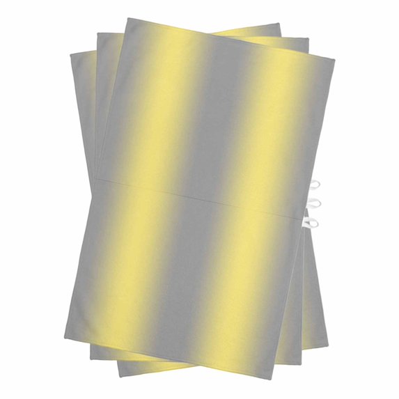 Yellow Grey Stripes Kitchen Towels Set of 3, Water Absorbent Dish Towel, Modern Minimalist Solid Gradient Decorative Hand Towels - Quick Drying Cloth for Cooking Baking, 18x28 Inch