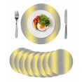 thumbnail image 1 of Yellow Grey Stripes Round 13 Inch Placemats Set of 8, Modern Minimalist Solid Gradient HeatResistant Non Slip Place Mats for Dining Table, Wipeable Braided Kitchen Table Mats for Housewarming, 1 of 9