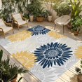 thumbnail image 1 of Yellow Grey Sunflowers Outdoor Rug for Patio/Deck/Porch, Non-Slip Large Area Rug 4 x 6 Ft, Boho Vintage Floral Rustic Blossom Indoor Outdoor Rugs Washable Area Rugs, Camping Rug Carpet Runner, 1 of 8