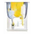 thumbnail image 1 of Yellow Grey Tie Up Curtains for Window, Thermal Insulated Balloon Shade Adjustable Rod Pocket Curtains Valance Panels for Kitchen Bathroom Cafe 42 x 54 Oil Painted Modern Abstract Vintage, 1 of 6