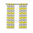 thumbnail image 1 of Yellow Grey White Blackout Curtains, Light Blocking Print Window Curtains, Abstract Geometric Ocean Wave Stripe Thermal Insulated Window Drapes for Living Room Kitchen Cafe 2 Panels, 55"W x 39"L, 1 of 9