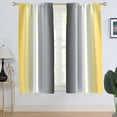 thumbnail image 1 of Yellow and Grey Window Curtain Gray Ombre White Mustard Pastel Modern Boys Mens Teen Fun Rod Pocket Living Room Bedroom Drapes Treatment Fabric 1 Pair Home Decor, 42" W x 63" L, Gradient, 1 of 6
