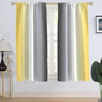 Yellow and Grey Window Curtain Gray Ombre White Mustard Pastel Modern Boys Mens Teen Fun Rod Pocket Living Room Bedroom Window Drapes Treatment Fabric 1 Pair Home Decor, 42" W x 63" L, Gradient