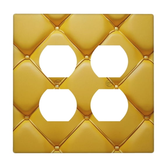 Yellow Grid Pattern Light Switch Cover Decorative Switch Plates and Outlet Covers Wall Plate for Electrical Kitchen Home Office Art Decor Mid-size