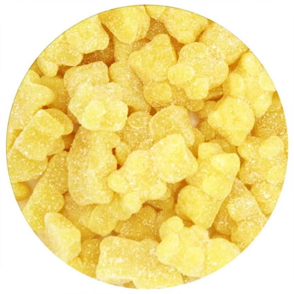 Yellow Gummy Bears Sugared, Yellow Candy Lemon Flavored, The Hampton Popcorn & Candy Company, 2.2 Pound Bag (Pack of 1)