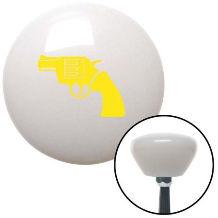 Yellow Gun White Retro Shift Knob with M16 x 1.5 Insert Shifter Auto Manual Custom