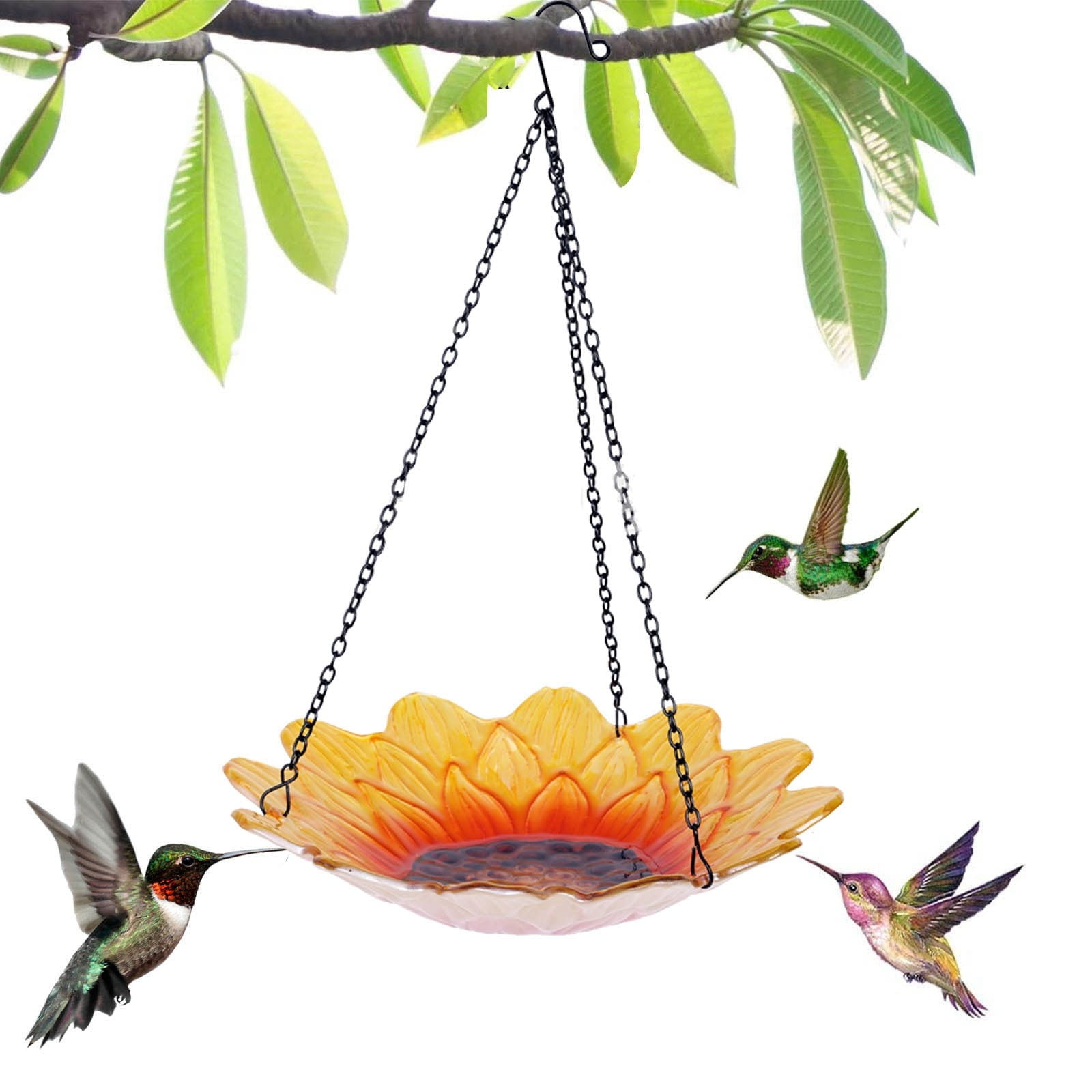 Yellow Hanging Bird Feeder Outdoor Garden Bird Feeder Floating Water