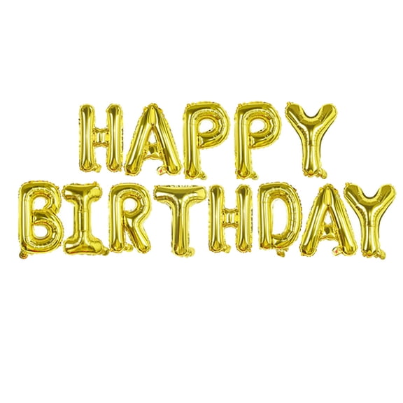 Yellow Happy Birthday Balloons Banner 16 Inch Mylar Foil Letters Birthday Sign Banner Bunting Reusable, 3D Hanging Letter Kit Set for Girls Boys Kids Adults Birthday Decorations