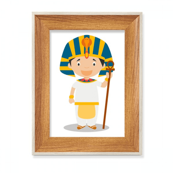 Yellow Hat Egypt Cartoon Desktop Wooden Photo Frame Display Picture Art Painting Multiple Sets