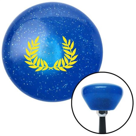 Yellow Hawaiian Leaf No. 2 Blue Retro Metal Flake Shift Knob with M16 x 1.5 Insert Brody