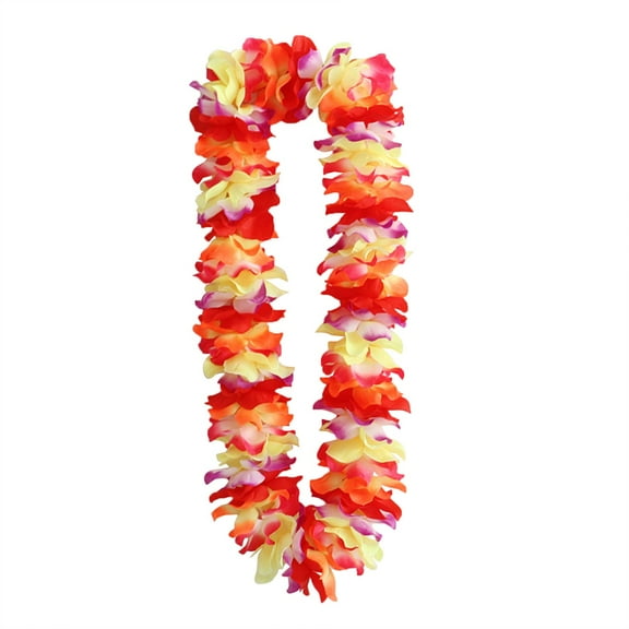 Yellow Hawaiian Leis Flower, Flower Leis for Luau Party Decorations Tropical Party Favors, Great for Beach Wedding Birthday Holiday Hawaii Theme Parties (Red and Yellow) 47.24Inches