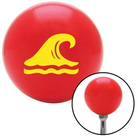 Yellow Hawaiian Waves No.2 Red Shift Knob with M16 x 1.5 Insert Shifter Auto Manual