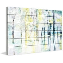 "Yellow Haze" Painting Print on White Wood