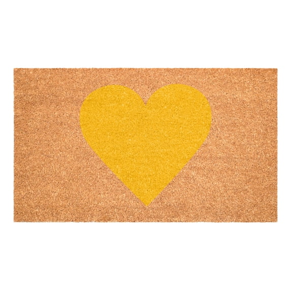 Calloway Mills 106792436 Yellow Heart Doormat, 24 x 36 in.