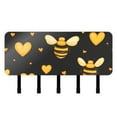 thumbnail image 1 of Yellow Hearts Bees Mail Holder Organizer Wall Mount with Shelf Key Holder Key Rack with 5 Key Hooks for Wall Decorative, 1 of 6