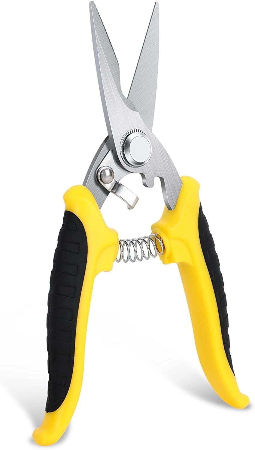 Yellow Heavy Duty Scissors, Industrial Scissors, 8-inch Multipurpose ...