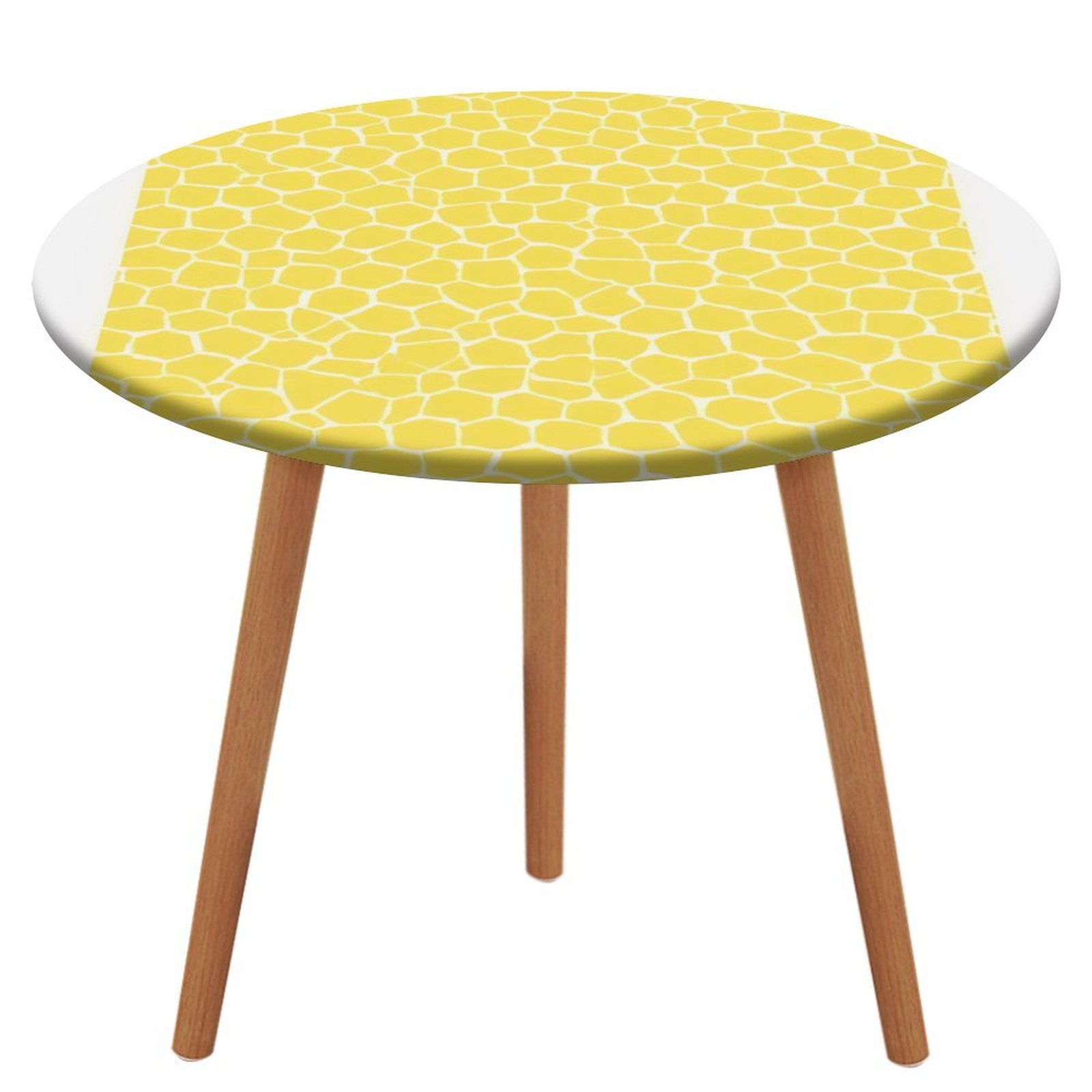 Yellow Hexagonal Pattern Background Pattern Round Tablecloth Waterproof ...