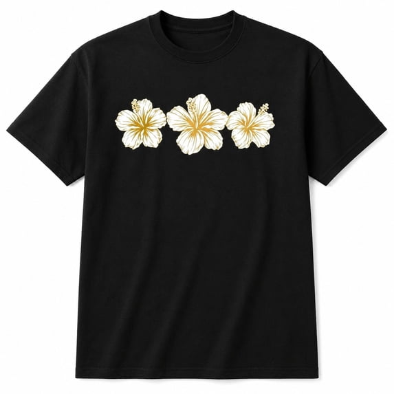Yellow Hibiscus Flower Graphic T-Shirt, Tropical Floral Unisex Classic Fit Tee