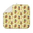 thumbnail image 1 of Yellow Highland Cow Flower Hat Pattern Dish Drying Mat for Kitchen 1 Pack, Ultra Absorbent Microfiber Dishes Drainer Mats,16"x18", 1 of 6