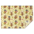 thumbnail image 1 of Yellow Highland Cow Flower Hat Pattern Rectangle Tablecloth 60"x84",Waterproof Polyester Rectangle Table Cloth, Wipeable Spillproof Polyester Tablecloth for Dining, Camping, Indoor and Outdoor, 1 of 5