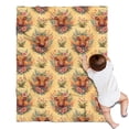 thumbnail image 1 of Yellow Highland Cow Flower Pattern Blanket,Comfortable Soft Lamb Wool Throw Blanket,All Season,Warm Lightweight Blankets for Sofa Bed Couch Living Room Chair,30"x40", 1 of 4