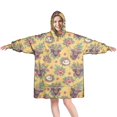 thumbnail image 1 of Yellow Highland Cow Flower Pattern Wearable Oversized Blanket,Wearable Blanket Hoodie for Adults,Cozy Hooded Blankets with Super Pockets,Super Warm Fuzzy Pullover for Women & Men, 1 of 6