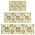 thumbnail image 1 of Yellow Highland Cow Sunflower Bow Pattern Kitchen Rugs Sets Of 3,Kitchen Runner Rugs Non Skid Washable,Decorative Kitchen Floor Mats for Kitchen,Sink,Laundry,17"x30"+ 17"x47" + 17"x59", 1 of 6