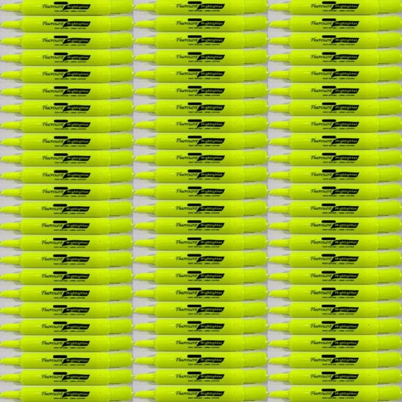 Yellow Highlighter Chisel Tip Bright Fluorescent 72-Count