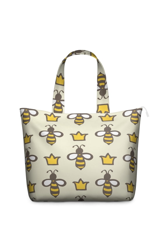 Yellow Hive Travel Tote, Bee Lovers Gift Print Weekender Duffel Bag, Cute Bumble Bee Pattern Multipurpose Carry-on Bag