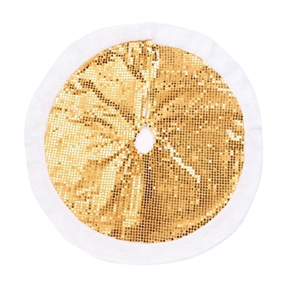 Yellow Holiday Themed Tree Skirt With Quality Craftsmanship And Elegant Base For Christmas Celebrations