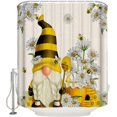 thumbnail image 1 of Yellow Honey Bee Gnome Shower Curtain Daisy Flower Farmhouse Shower Curtains for Bathroom Curtain Sets with Hooks Waterproof Fabric Bath Curtain Small Stall Size 36" x 72", 1 of 5