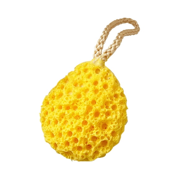 Yellow Honeycomb Silicone Bath Sponge Ball With Gentle Exfoliating Bristles Creates Rich Lather For A Refreshing Shower Experience Size 3.94X3.43X1.73 Inches