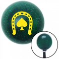 thumbnail image 1 of Yellow Horseshoe Over Spade Green Metal Flake Shift Knob with M16 x 1.5 Insert Auto Brody, 1 of 1