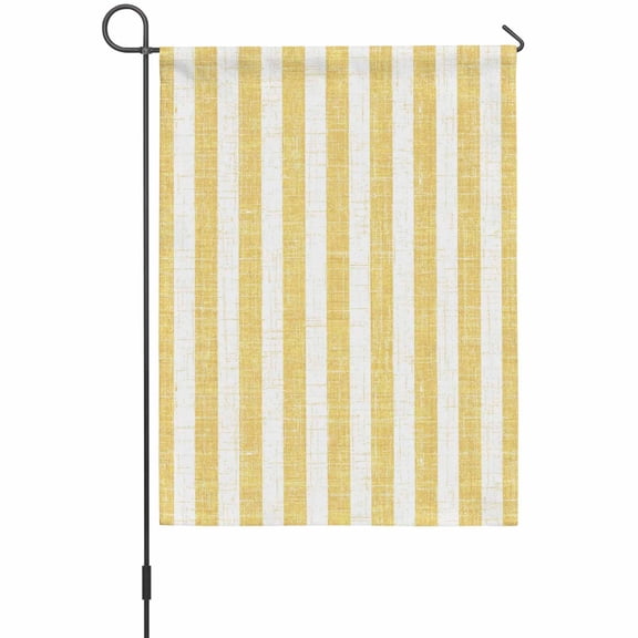 Yellow House Flags For Outdoor, Modern Abstract Linens Farmhouse Small Double Side Yard Flags Weather Proof House Decor for Lawn Outside Holiday 28 x 40 Inches