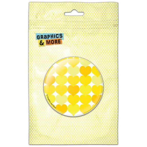 Yellow Hued Hearts Refrigerator Button Magnet