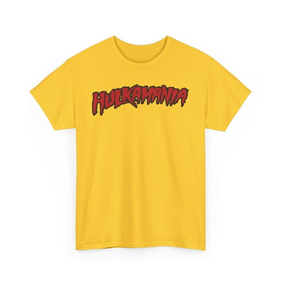 Yellow Hulk Hogan Hulkamania Mens T-shirt Adult Large