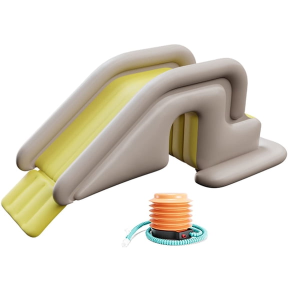 Yellow Inflatable Pool Water Slide Backyard Summer Swimming Play