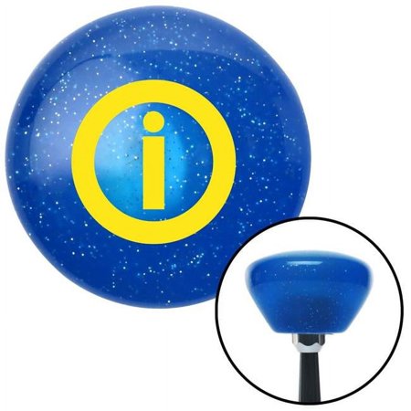 Yellow Info Blue Retro Metal Flake Shift Knob with M16 x 1.5 Insert Shifter Auto