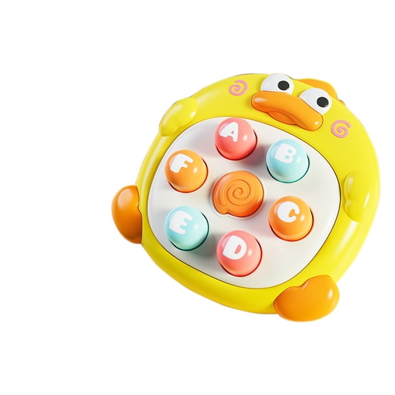 Yellow Interactive Duck Toy For Toddlers Kids Hand-Eye Coordination With Soft Buttons Stress Relief Educational Play Fun Development